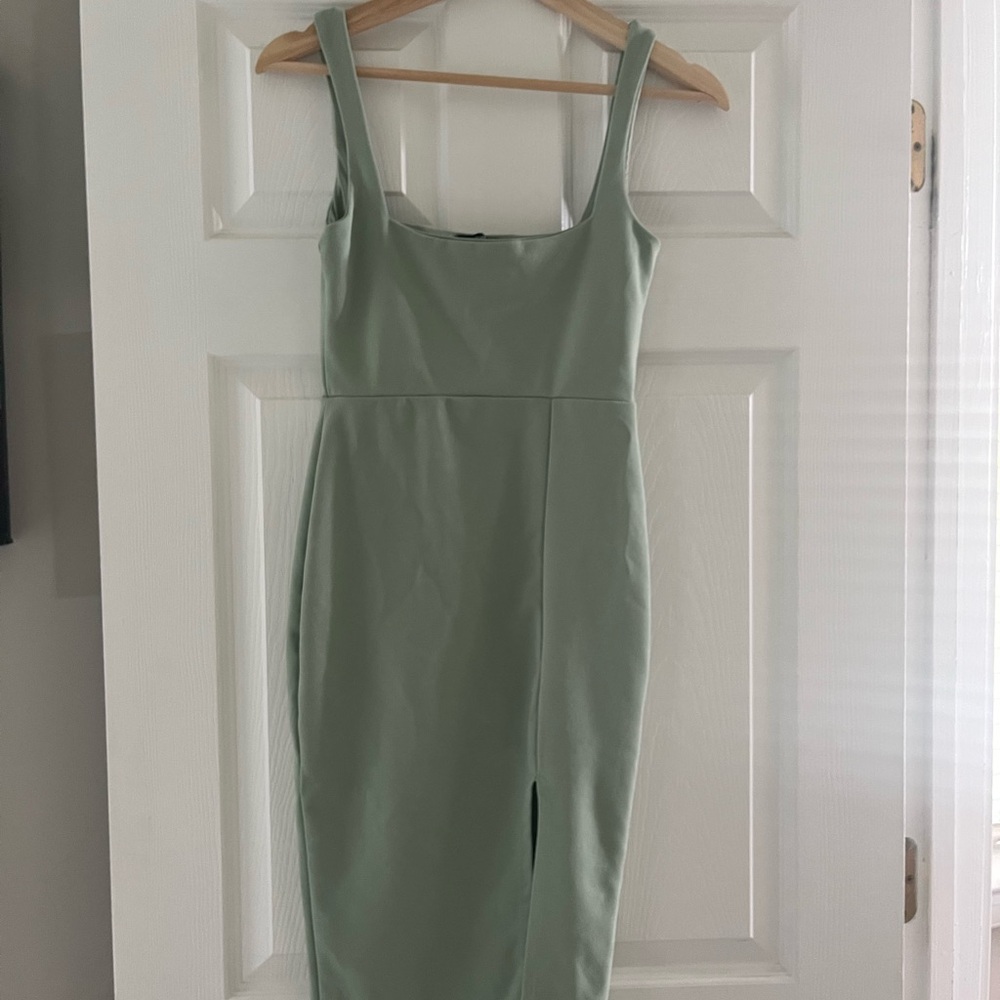Nasty Gal Sage Green Midi Dress